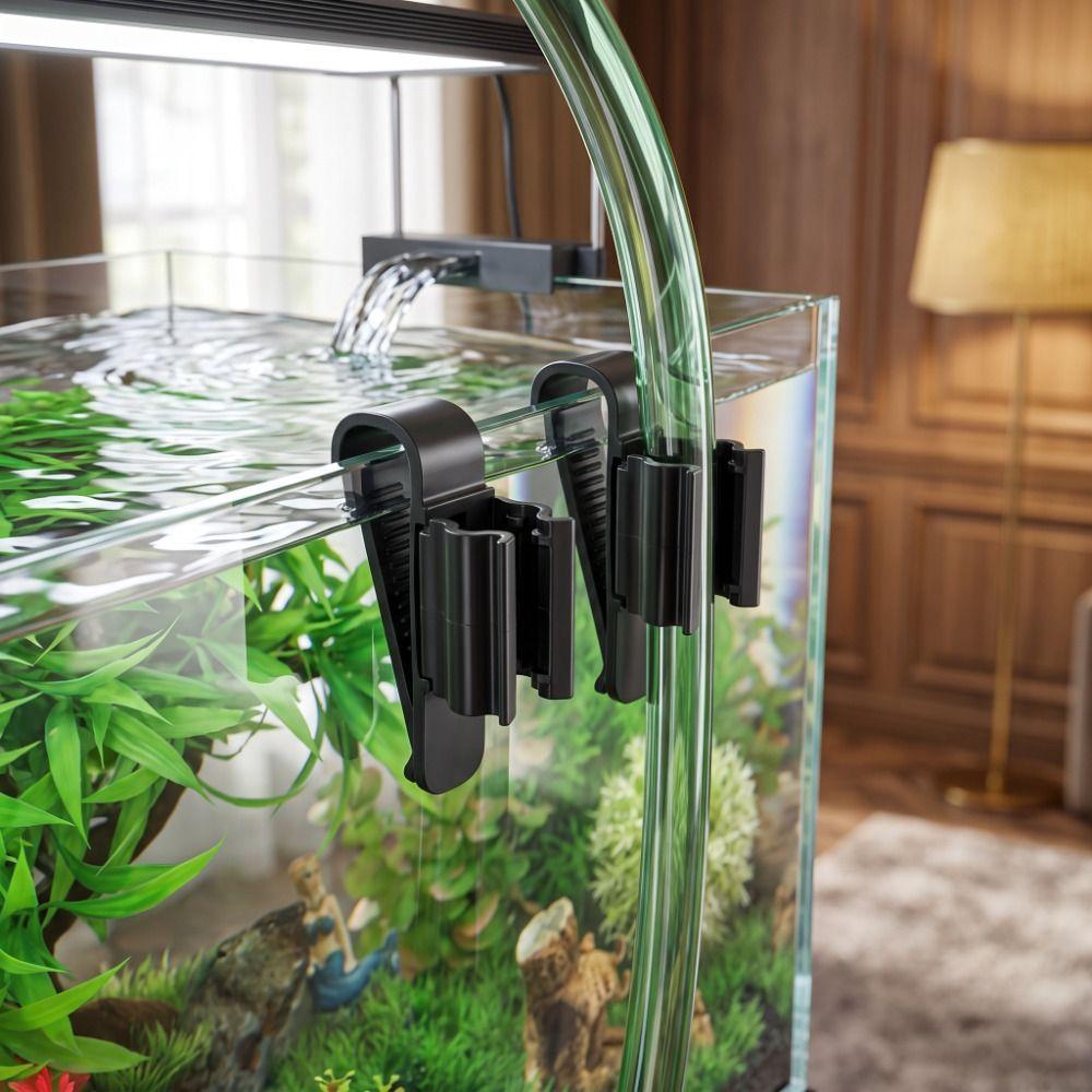 4 PCS Plastic Aquarium Tube Clamp Black Blue Fish Tank Water Pipe Mounting Clip Fish Tank
