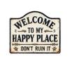 Welkom Bij Happy Place Bord Muurdecoraties Welkom Bord Voor Voordeur Houten Hangende Muurdecoraties Slaapkamer Huisdecoraties