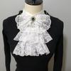 Elegant Ruffled Lace Fake Collar Layered Clown Neck Collar Tie Cosplay Costumes Accessories Sweet Detachable Collar Shawl Wrap