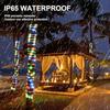 Rainbow 120 LED, 12m Outdoor Solar Neon Tube Lights, Waterproof Decorative Fairy Strip Lights