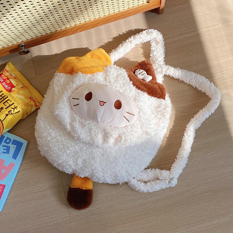 Animal Dog Cat Plush Backpack Schoolbag Casual Outings Lightweight Bag Kids Gift