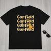 Garfield & Odie Repeating Letters Trendy T-Shirt! American Retro Fun Print Loose-Fitting Short Sleeve, Unisex, Oversize Couple Tee