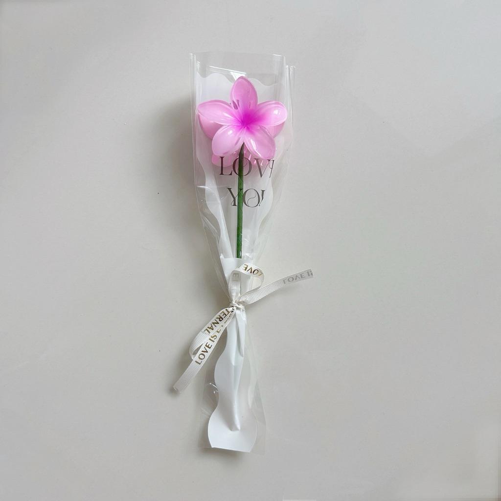 Plumeria Flower Fake Eternal Flower Gifts Plastic Egg Flower Hair Claw Clip Bouquet Party Gifts Graduation Mother'S Day Gift