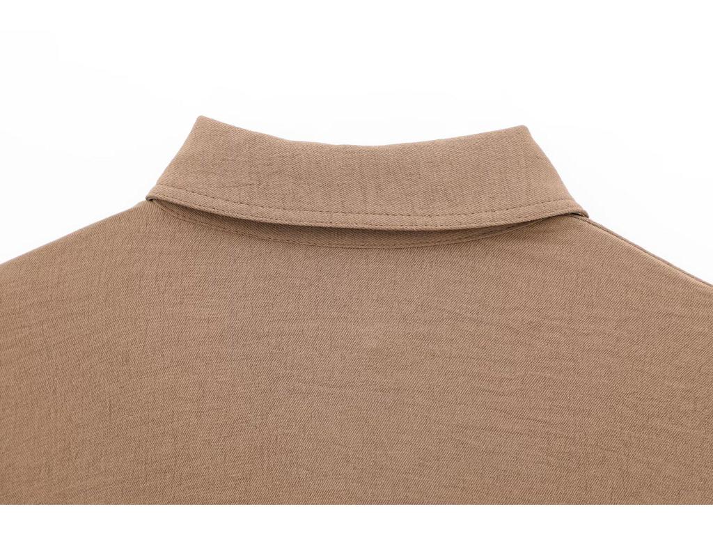 European & American Women's Drapey Lapel Shirt and Pants Set - Spring Casual Fashion