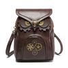 Zomer Nieuwe Persoonlijkheid Uil Telefoon Tas Steampunk Retro Cool Tandwiel Wiel MINI Portemonnee Premium PU Klinknagel Schouder Diagonaal Straddle Tas voor Mannen en Vrouwen