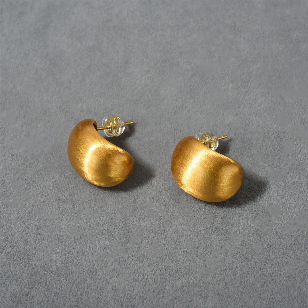 Summer Brushed Matte Stud Earrings, Earrings, Niche Design, Simple Temperament, Cold Wind Earrings, Women