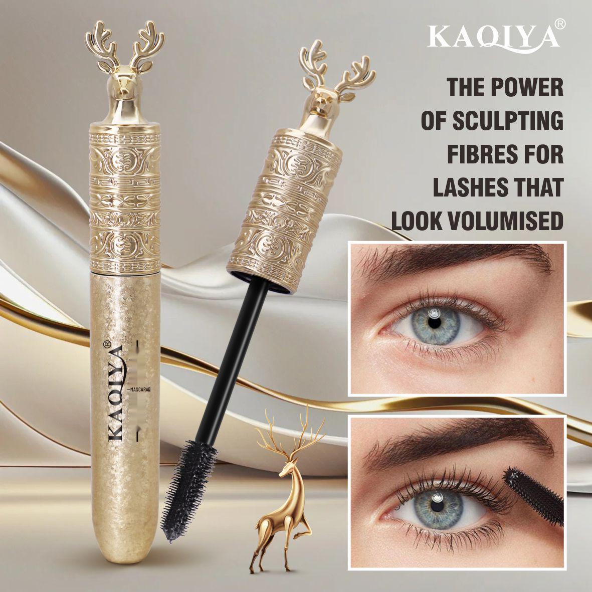 

Тушь для ресниц KAQIYA Golden Deer: Утолщает, Подкручивает, Не размазывается, Потостойкий, Стойкий, Праймер для ресниц и фиксирующий гель с тонкой расческой.