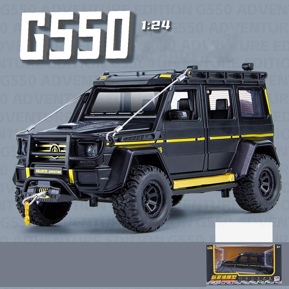Model de mașină Benz G550 la scară 1/24 de jucărie, mașină de jucărie cu tragere înapoi cu sunet și lumină pentru copii, copii mici, băieți, fete, colecție de cadouri