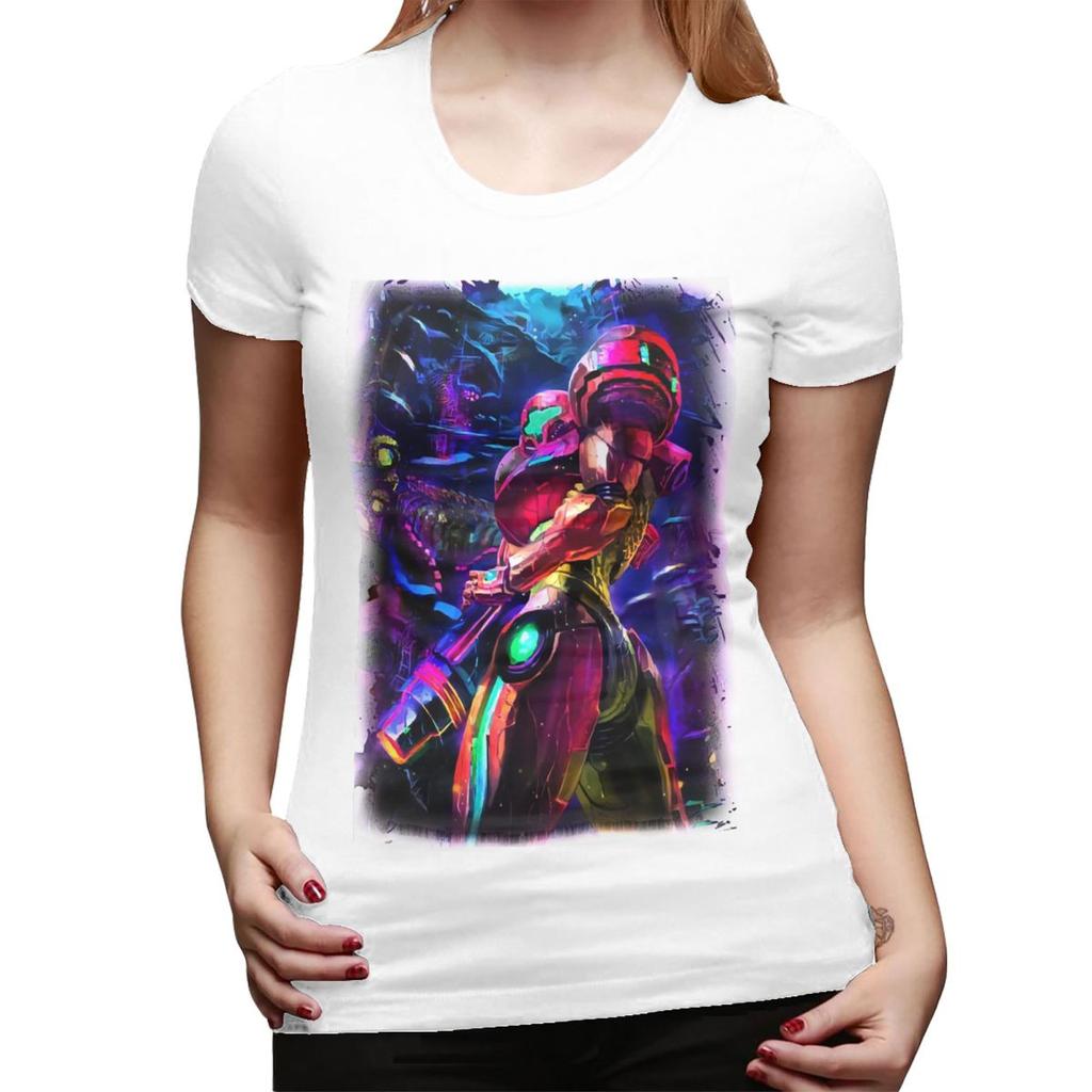 Metroid Samus Aran Metroid TShirt for Women Crew Neck Streetwear T Shirts Womens Tees Short Summer Clothes Tops