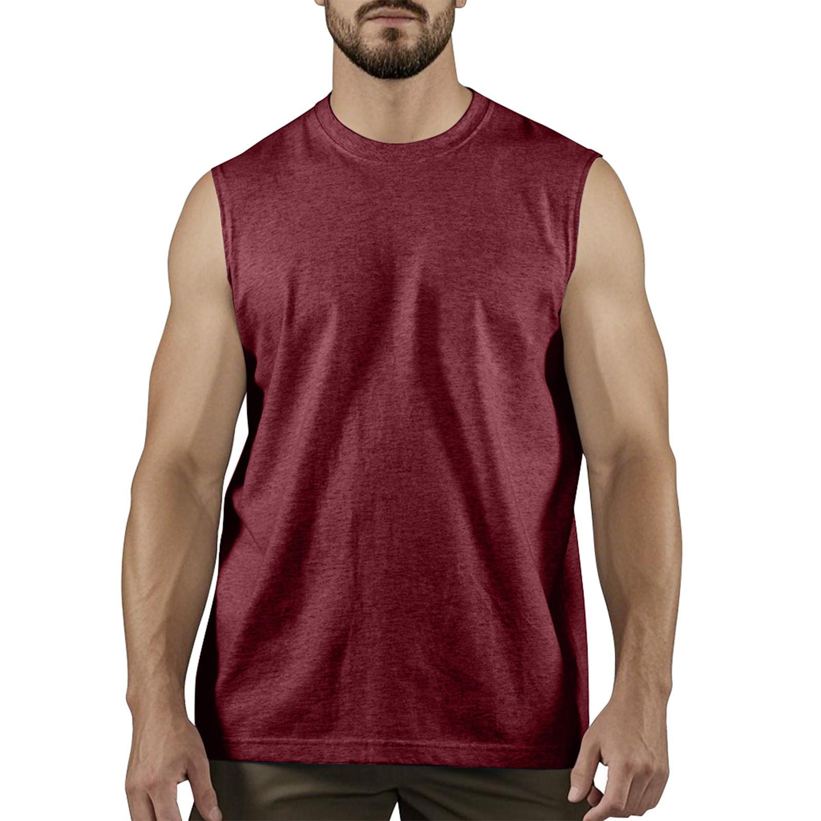 

Men s Summer Fashion Casual Sleeveless Vest Tops Men s Summer Printed Sleeveless Vest L винний