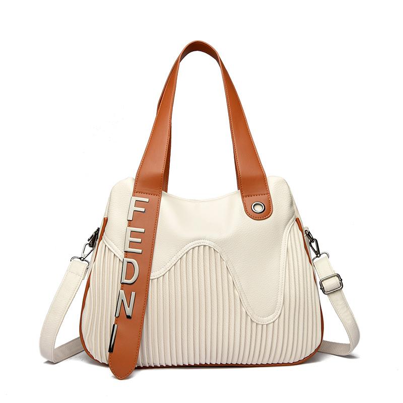 Hand-held Tote Large Bag, Simple Pleated Women's Single-shoulder Bag, Crossbody Bag
