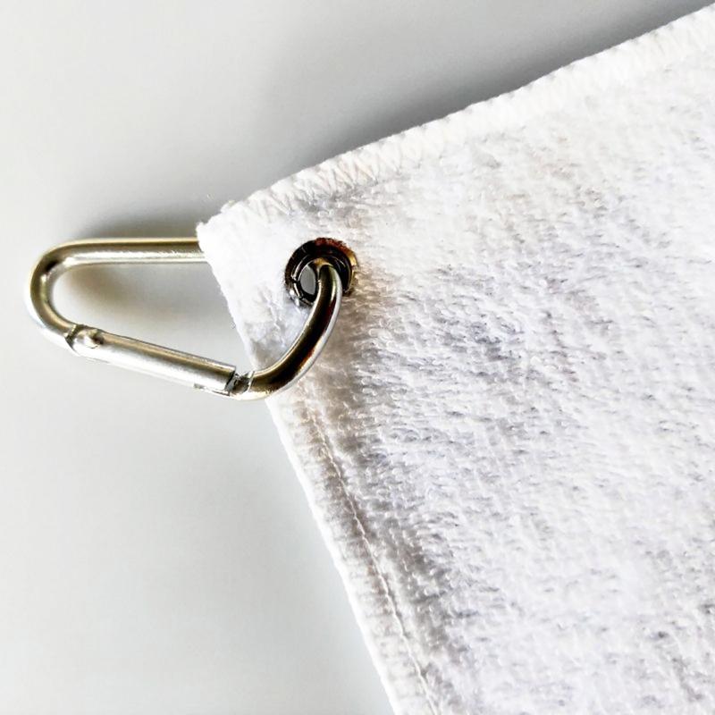 Microfiber Golf Ball Cleaning Towel with Clip Sublimation Blank Golf Towel