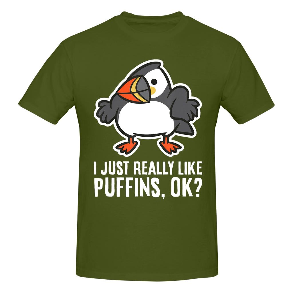 Piece Iceland Bird Novelty Cotton TShirt I Just Really Like Puffins Tops Tees For Unisex