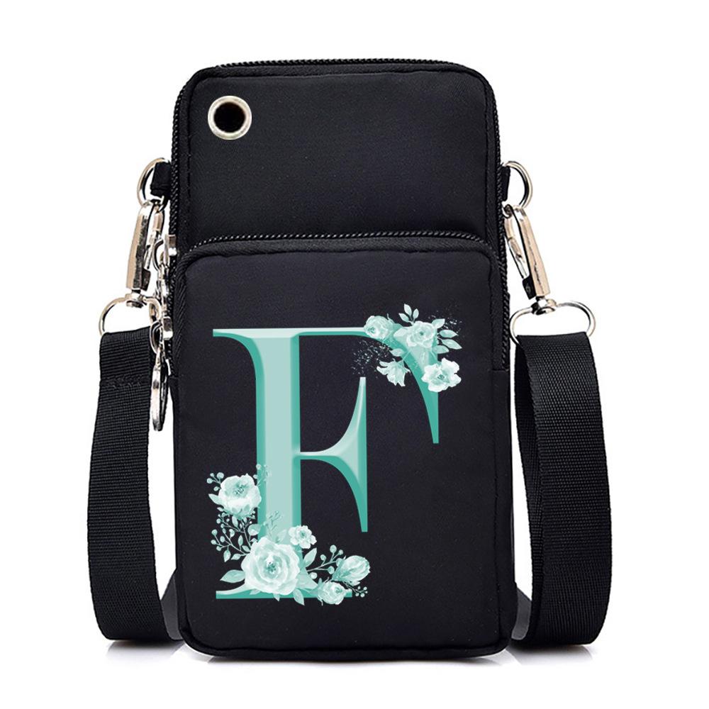Crossbody Bag 26Alphabet Printed Letters Trend Shoulder Bag Mobile Phone Change Bag