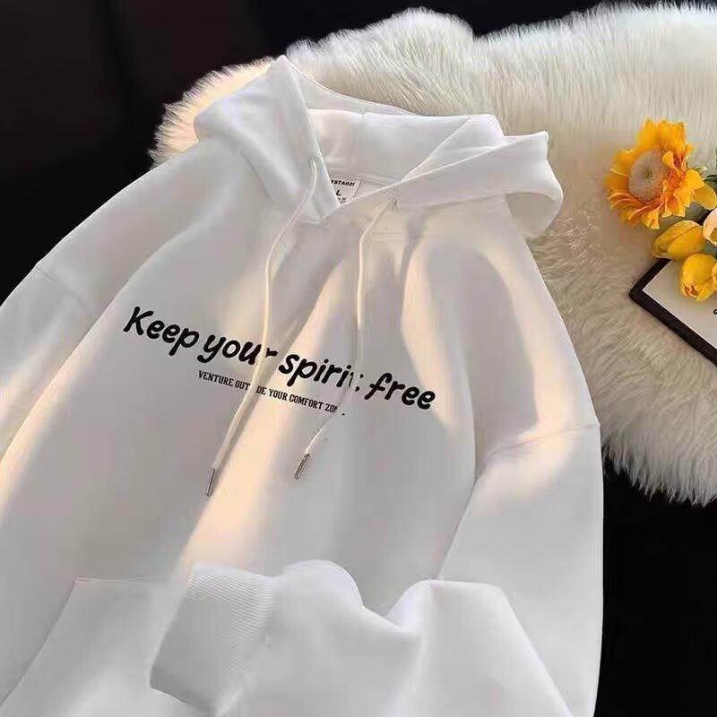 Men's Heavyweight Fleece-Lined Hooded Sweatshirt - Autumn/Winter 2023, Teen Loose Fit, Plus Size Jacket