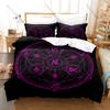 Mystical Fantasy Pattern Magic Array Duvet Cover + 2 Pillowcases, Cool Luminous Magic Circle Design Bedding Set All Season Use