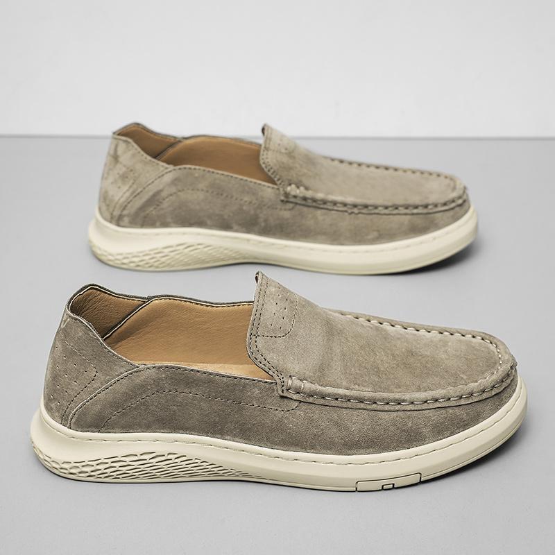 2025 Men's Suede Leather Comfort Loafers, Flat Casual Slip-on Shoes, Fashion Suede Flats, Classic Round Toe Soft Leather Loafers