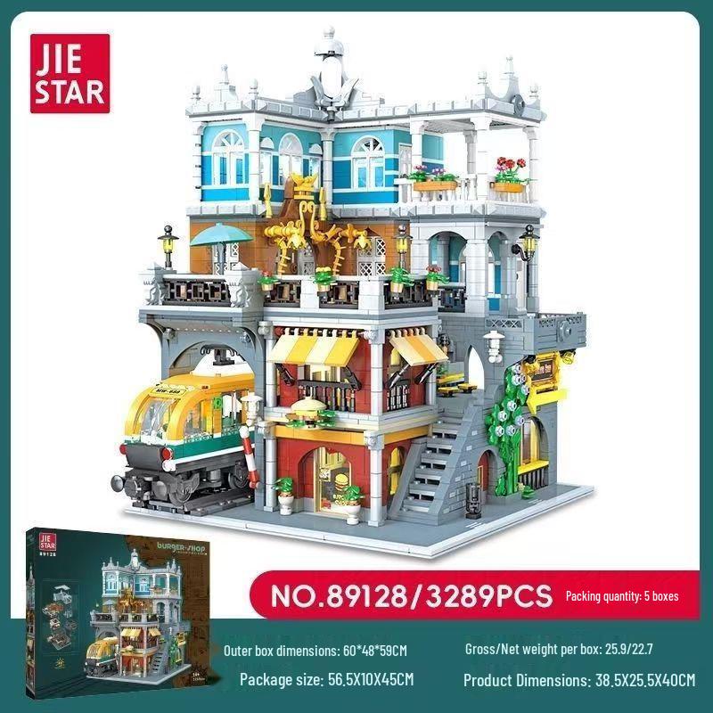 Hamburger Shop Subway Building Blocks - Advanced Educational Puzzle for Girls 45 x 56.5 x 10 cm