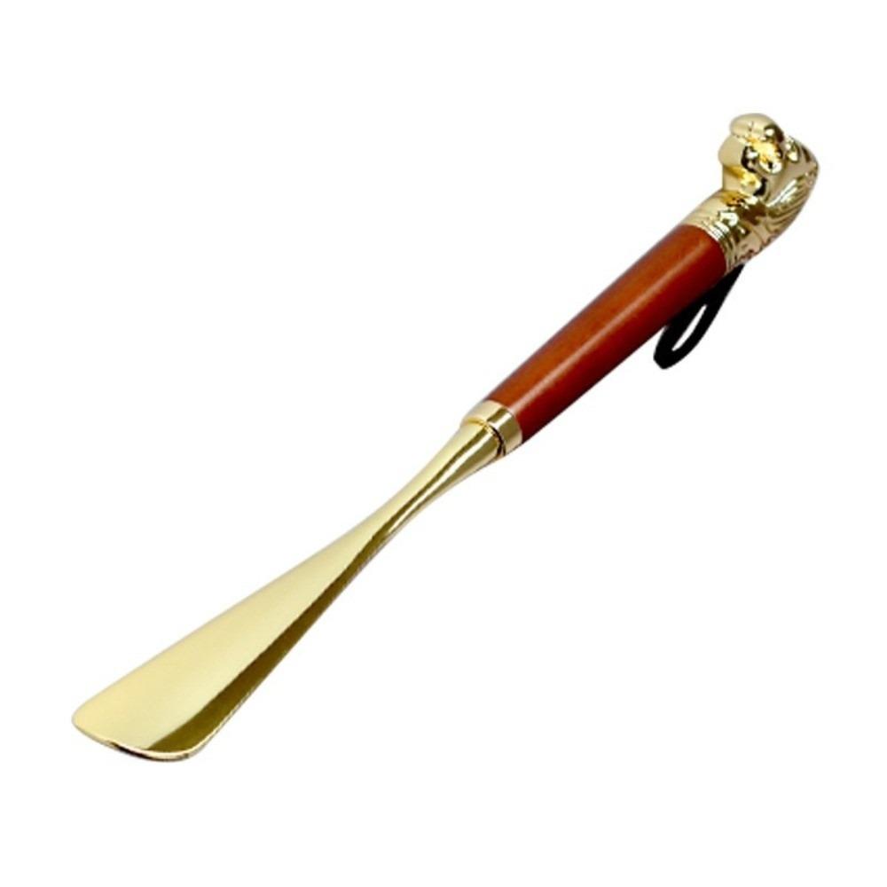 32cm Metal Shoe Horn Long Portable Shoe Lifter Shoe Puller Wood Handle Shoehorn Women Men