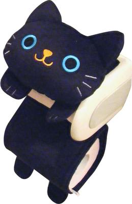 Rollenpapierhalter, Katze Plüschtier, Toilettenpapierbezug, Toilettendeckel, Waren, Verschiedene Waren, Katze, Plüschtierbezug, Niedlich, Katze, Schwarz