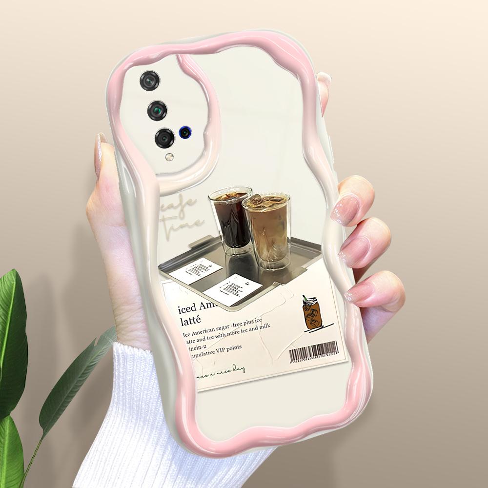 Cute Cartoon Pattern Cream Texture Casing Wavy Edge Soft Silicone Cover Phone Case for Huawei Honor Infinix Tecno iPhone