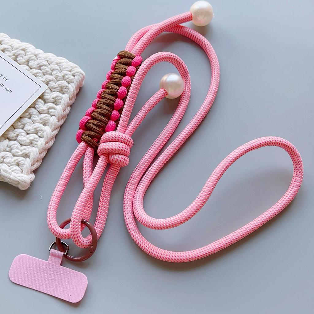 Colorful Pearl Crossbody Phone Lanyard - Adjustable, Anti-Lost Strap for Outdoor Use by Men & Women