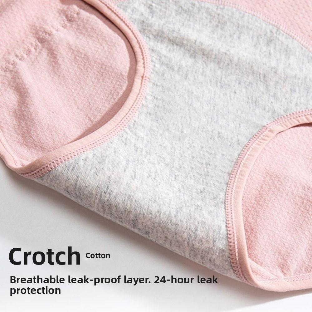 Simple Cotton Menstrual Panties Middle Waist 3 Layer Waterproof Period Briefs Soft High Elastic Physiological Pants Daily Sports