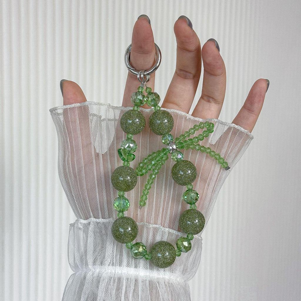 Crystal Beaded Bow Phone Lanyard – Versatile Charm and Keyring Accessory for Women