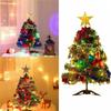 Christmas Tree,Small Little Tabletop Prelit Christmas Tree 20 Inch Decorated With Ornaments Lights Artificial Green Tree