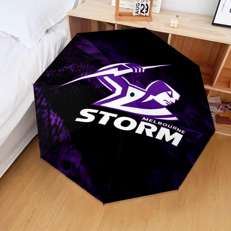 Melbourne Storm Team Umbrella Folding umbrella, automatic umbrella 8-Frame for Travel, camping Use Gift for Halloween Christmas