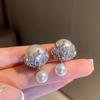 Large Retro 925 Pearl Earrings with Niche Ear Buckles for Women