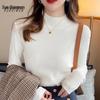 Xueximan Women's Autumn/Winter Semi-High Neck Slim-Fit Knit Top