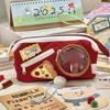 Cute Food Theme Canvas Pencil Case With Large Capacity For Students And Office Use