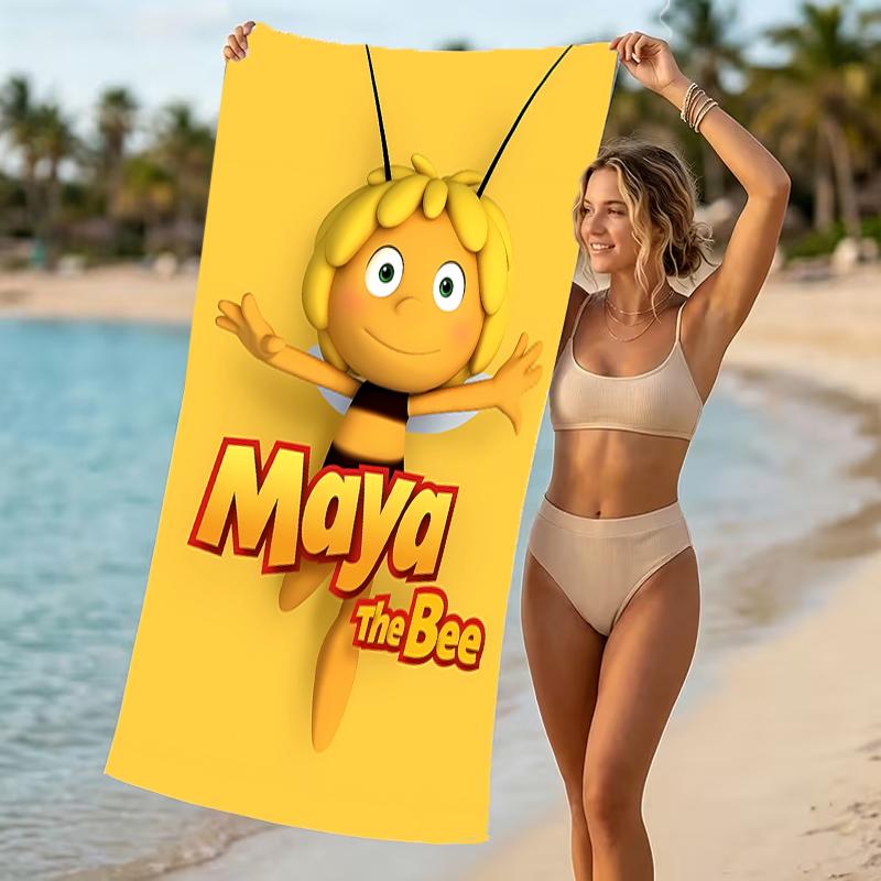 Beach Towel with Maya the bee Pattern - soft,absorbent,machine washable Lightweight&Modern,swimming,Travel Essentials