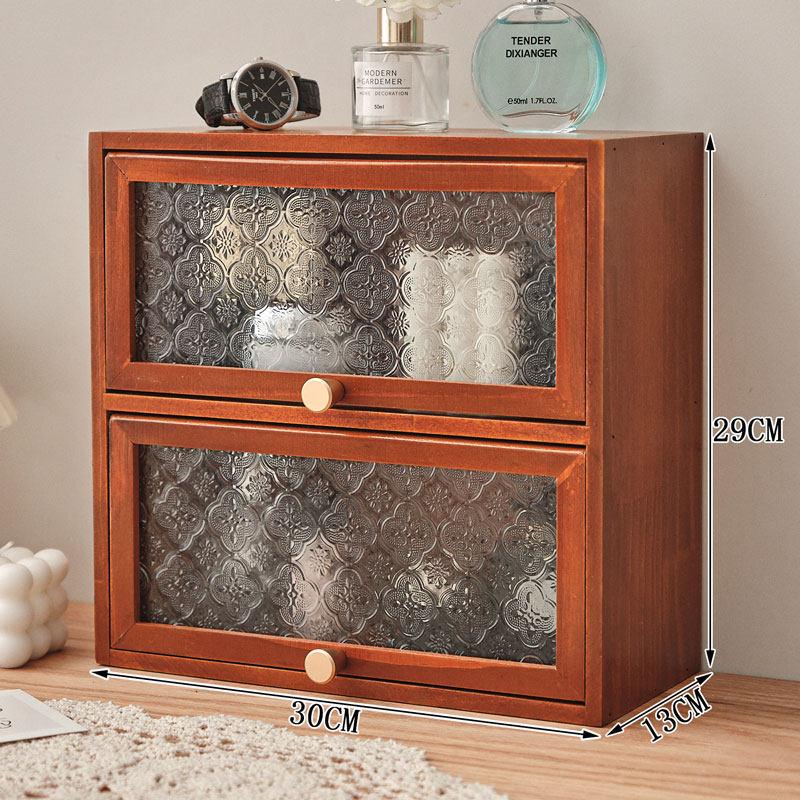 Cup Desktop Storage Cabinet Solid Wood Teacup Tea Set Storage Cabinet Dining Table Coffee Cup Storage Countertop Cup Holder