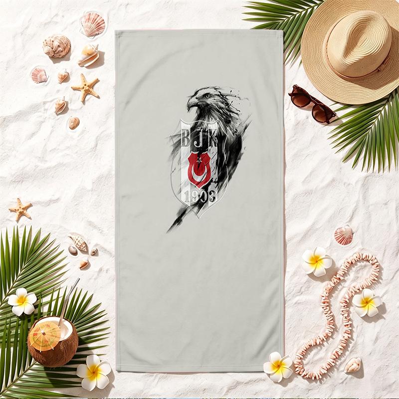 BJK FC Soft Beach Towel Stylish Beach Pool Towel for Summer Seaside Vacation Travel