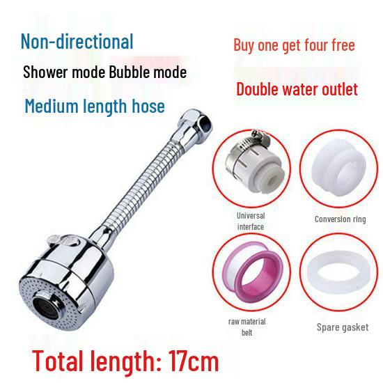 Splash-Proof Rotatable Faucet Nozzle with Water-Saving Filter