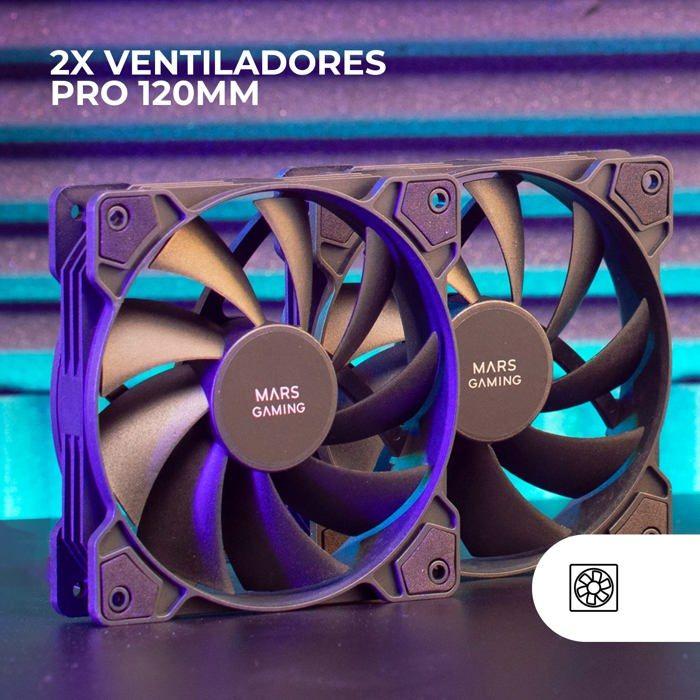 Kit 2 Ventilateurs 120mm - MARS GAMING - MF-PROX2 - Ultra-Silencieux - Système Anti-Vibration