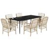 VidaXL Garden Dining Set with Cushions 7 Pcs, Patio Table and Chairs, Outdoor Furniture Terrace, Modern, 3212143