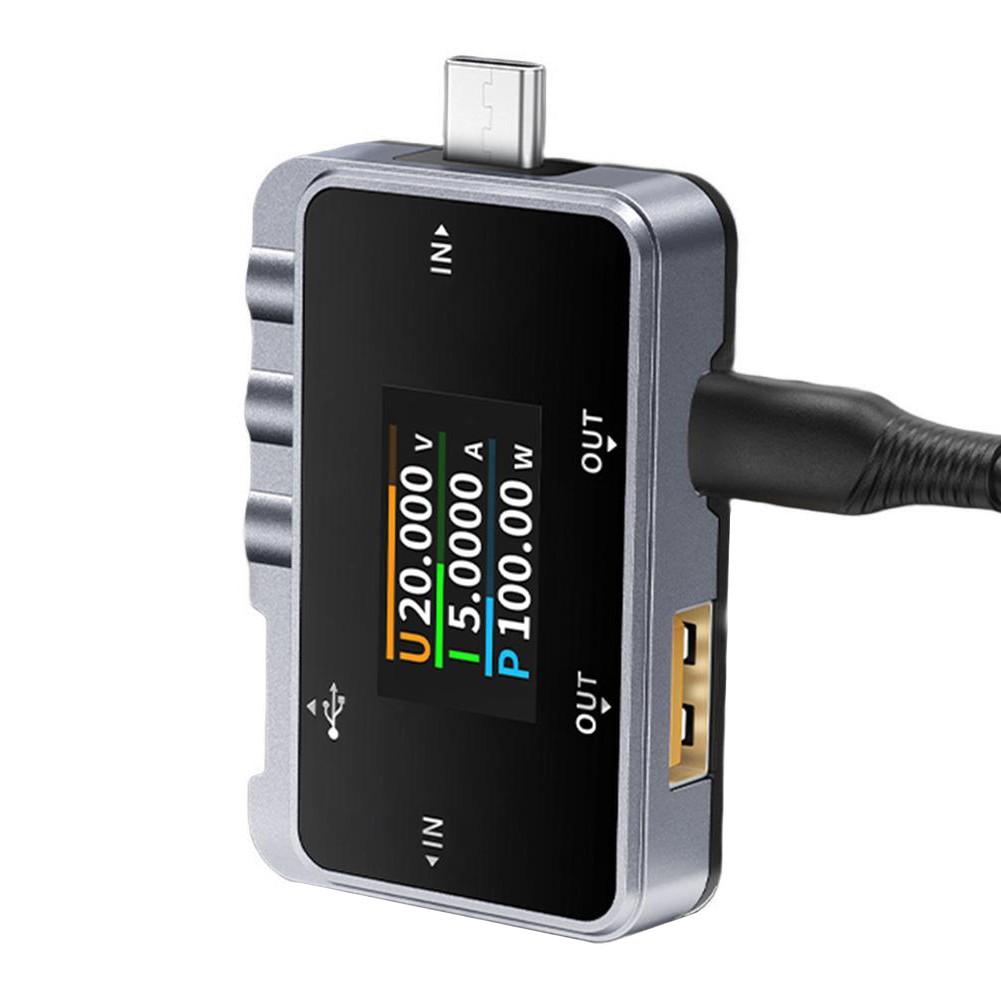 

Brightness Adjustment Feature Amperemeter Digital Voltmeter USB Tester