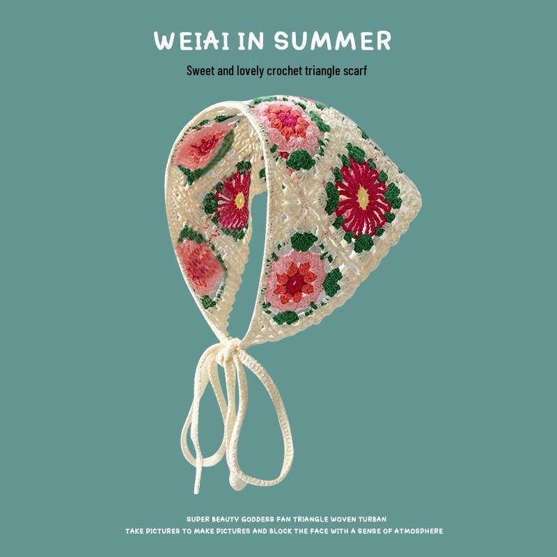 

Шикарна трикутна бандана-пов язка на голову з в язаної вовни для жінок