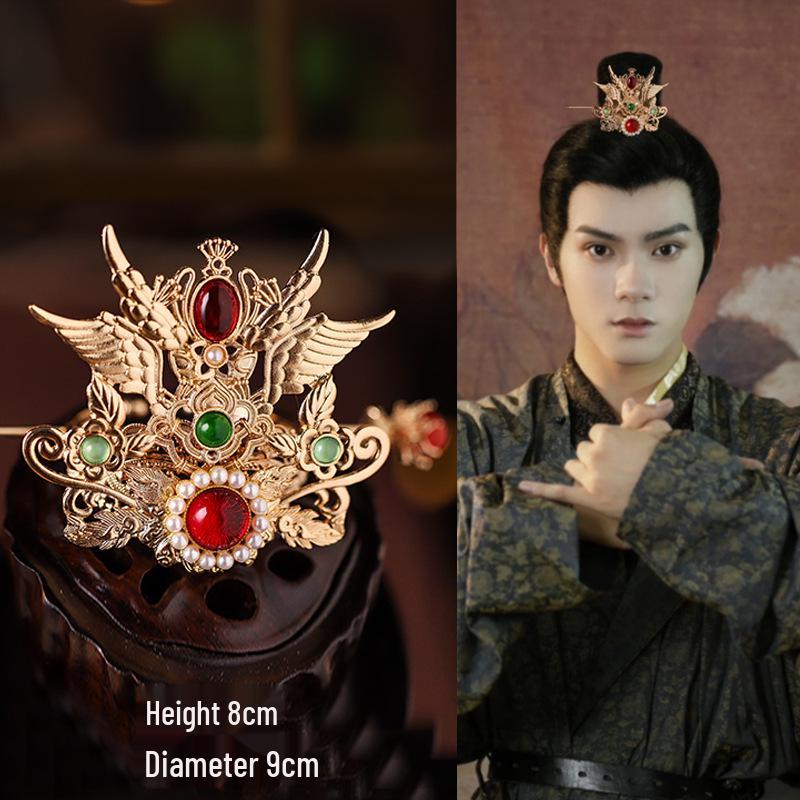 Handmade Wuxia Style Unisex Hair Crown Tiara and Hairpin