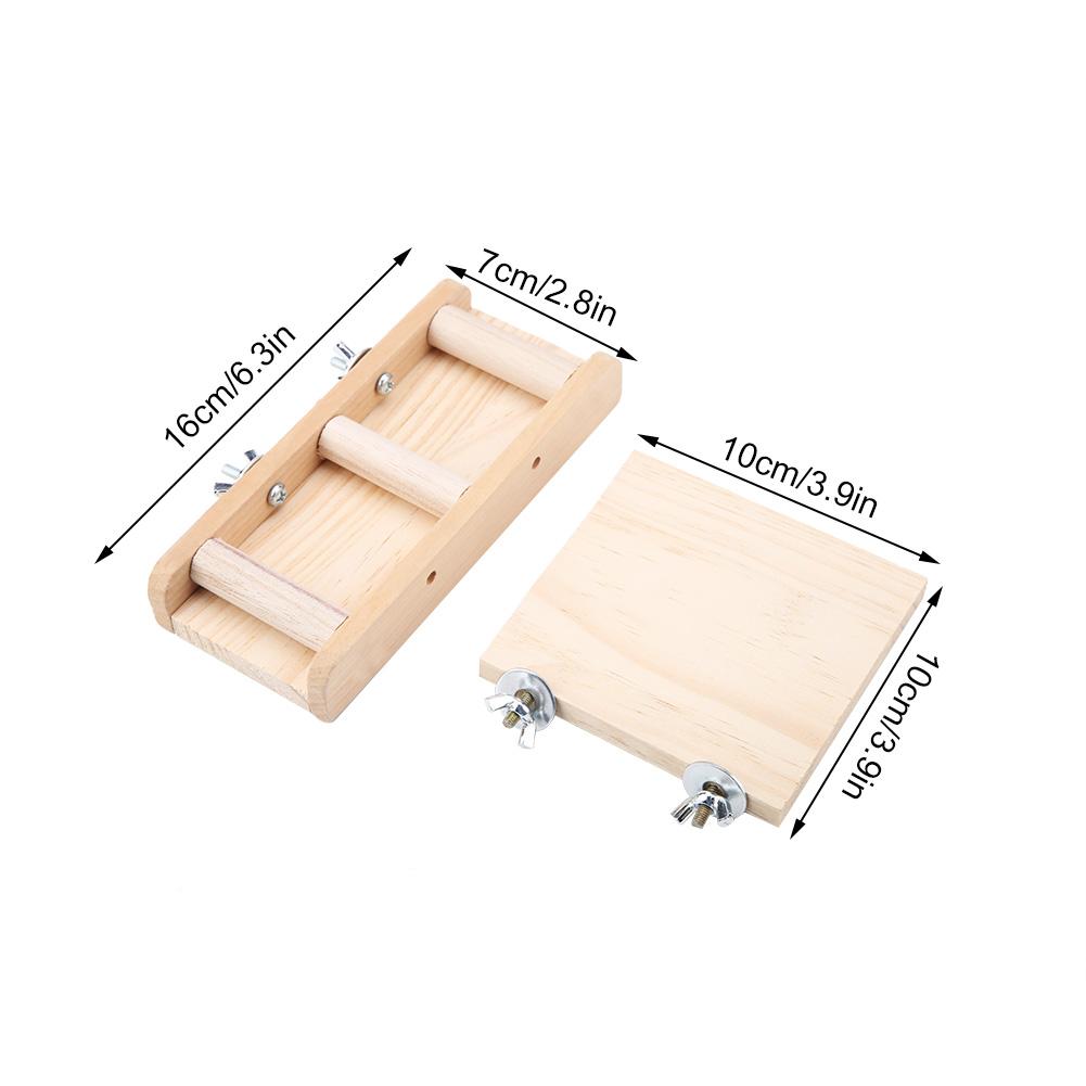 Wooden Parrot Hamster Toys Ladder Platform Set Small Animal Toys Climbing Kits