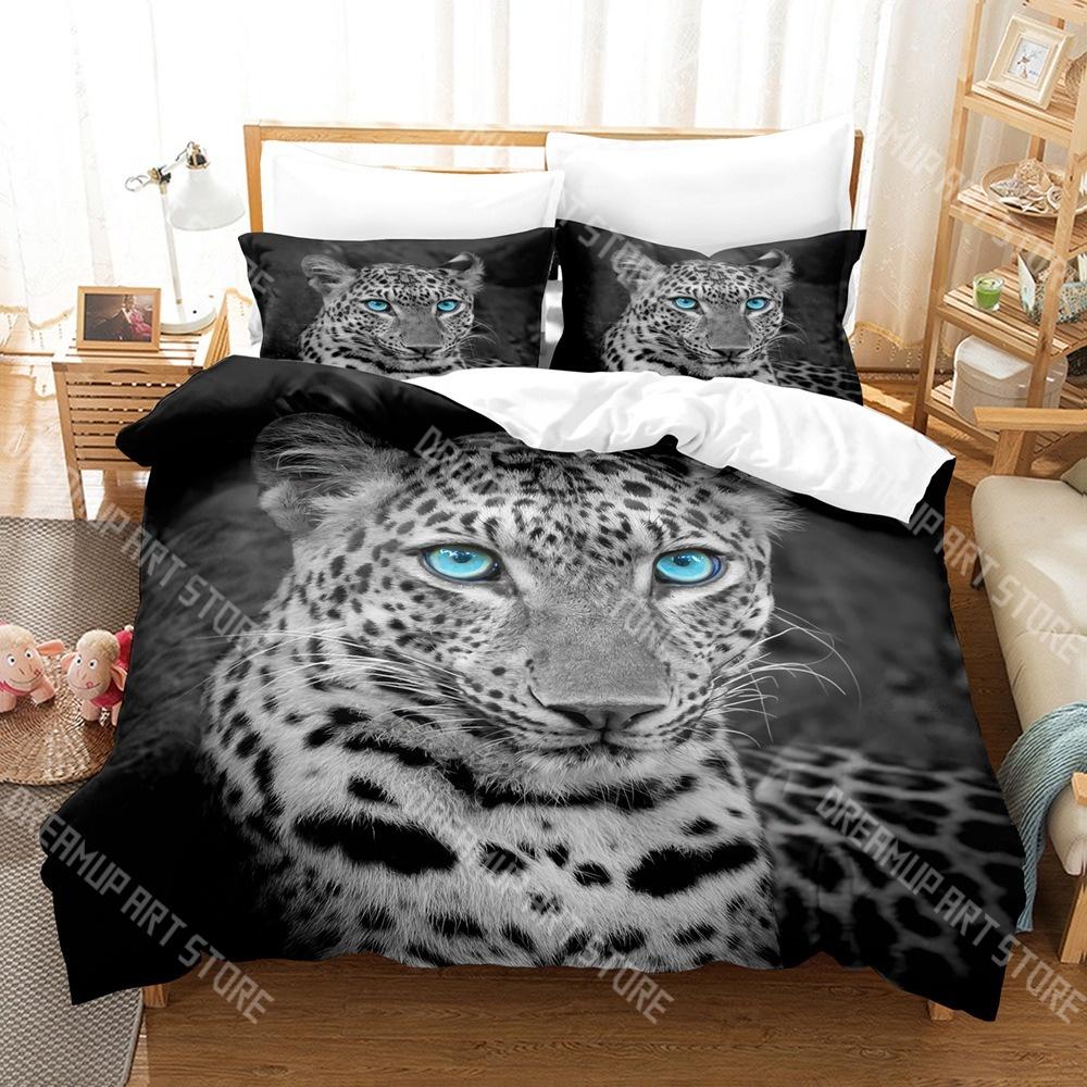 Fashion Animal Leopard Bedding Set Single Twin Full Queen King Size Bed Set Kids Bedroom Duvetcover Sets Bed Sheet Set
