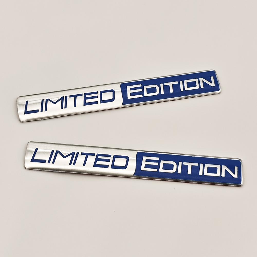 2PCS Limited Edition Emblem Badge 3D Metal Logo Decal Sticker For Rear Trunk Side Fender Car Motorcycle Racing Sport Accessories
