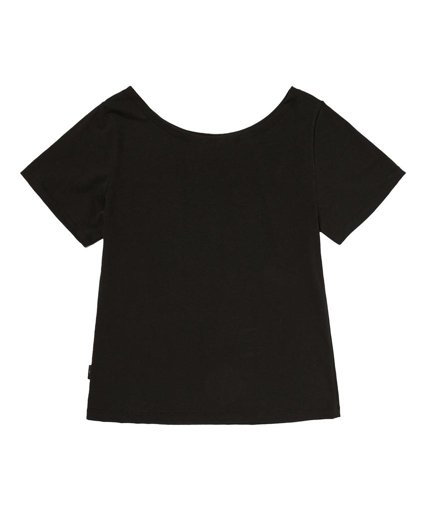 Garter Gallery Kiss Star Off Shoulder T-Shirts_Black