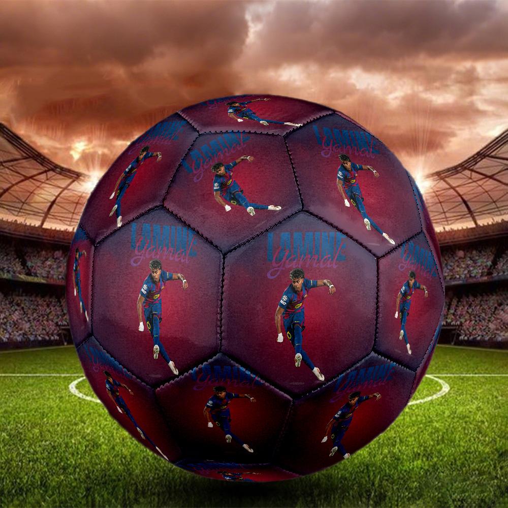 Yamal Size 5 Football Machine-Stitched Indoor/Outdoor Universal Football Soccer Accessory Luxury Gift for Birthday Christmas Wedding