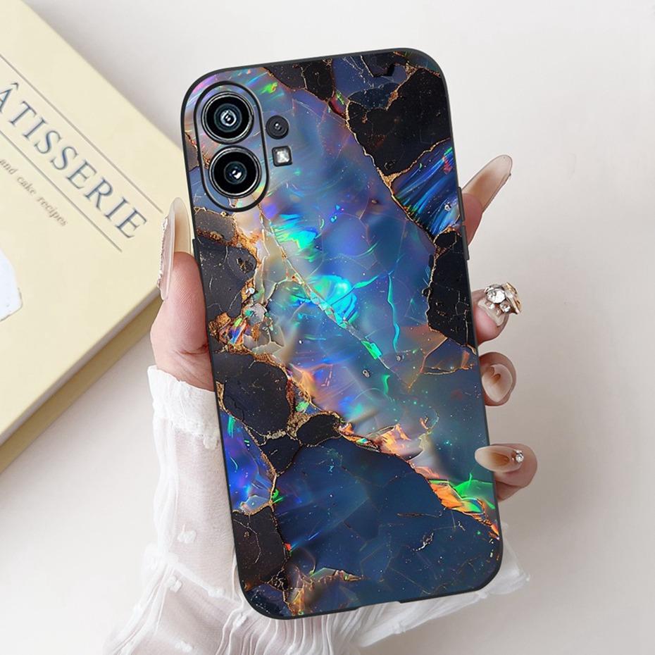 Fashion Painting Phone Case For Nothing Phone (1) Black Silicone Soft Cover For Nothing Phone One Phone1 Cases Bumpers