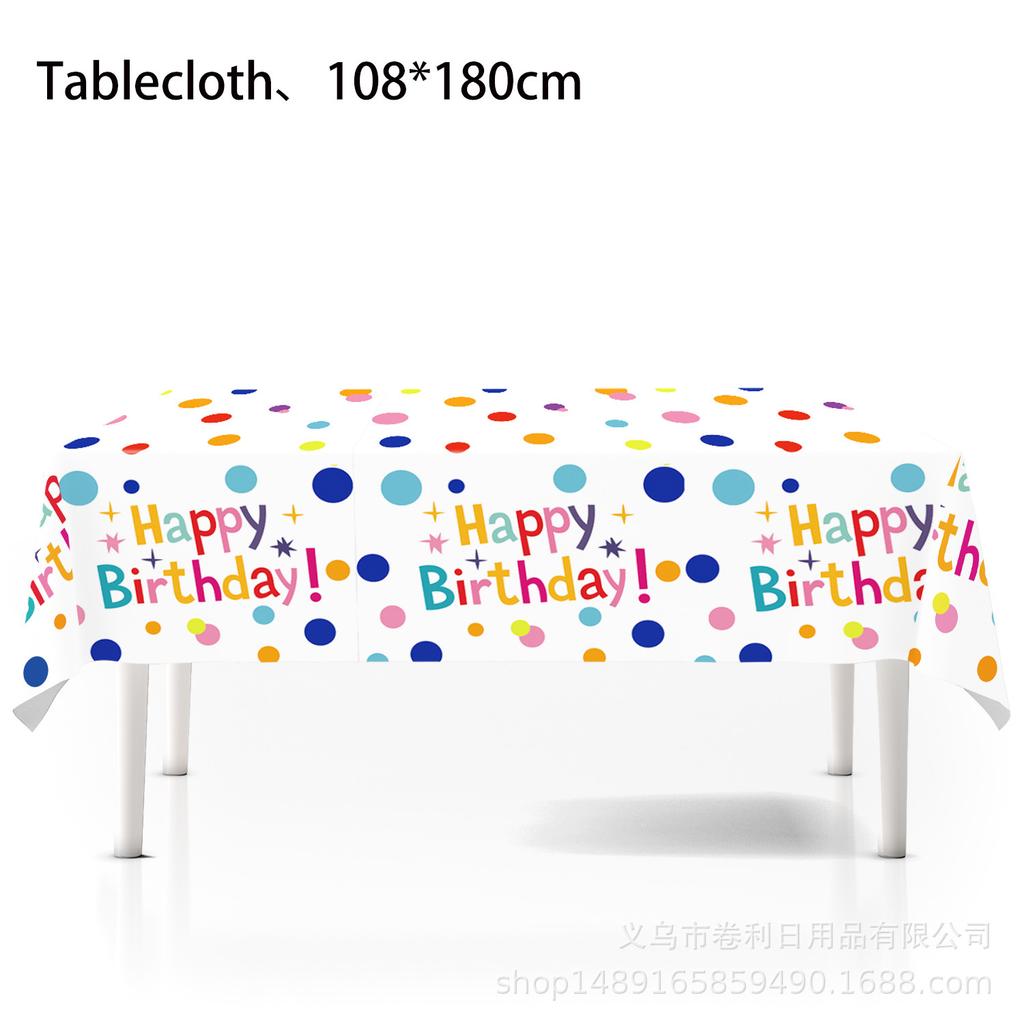 Color Polka Dot Birthday Theme Party Package Paper Cup Paper Plate Paper Towel Knife Fork Spoon Disposable Party Decoration