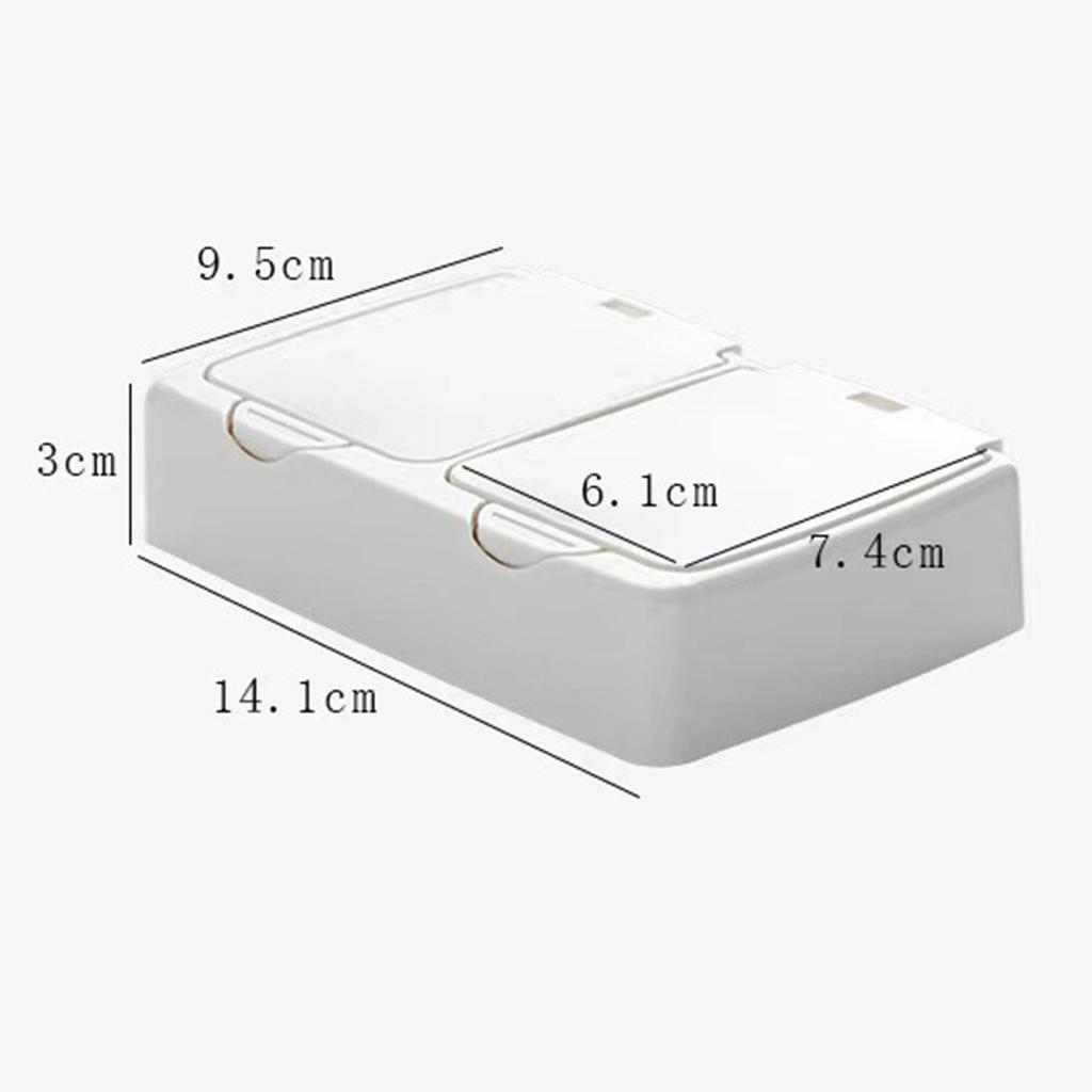 2 Slot Cotton Swab Box Plastic Mulitfunctional Cosmetic Cotton Pads Holder Organizer with Lid for Travel Bathroom